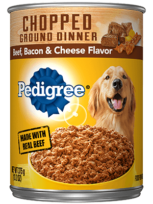 PEDIGREE® Wet Dog Food Chopped Ground Dinner with Beef, Bacon & Cheese Flavor (22 oz)