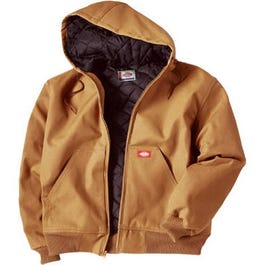 Duck Jacket, Hooded, Brown, Men's XL