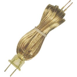 Lamp Cord Set, Gold, 18-2, 8-Ft.