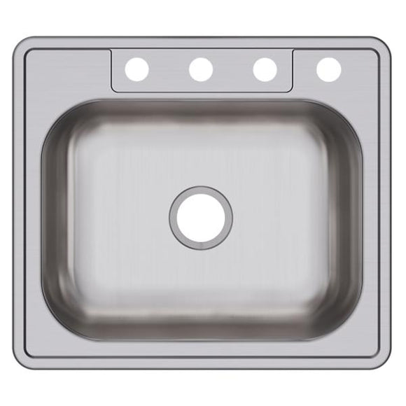 Elkay Dayton Stainless Steel 4-Hole Single Bowl Drop-in Sink (25