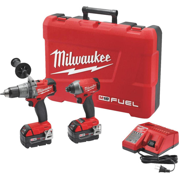 Milwaukee 2-Tool M18 FUEL Lithium-Ion Brushless Hammer Drill & Impact Driver Cordless Tool Combo Kit
