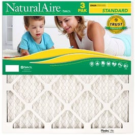 Standard Pleated Furnace Filter, 16x20x1-In., 3-Pack