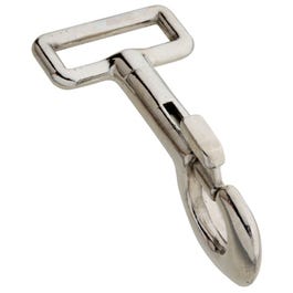 Bolt Snap, Loop Fixed Eye, Nickel, 1 x 3-1/8-In.