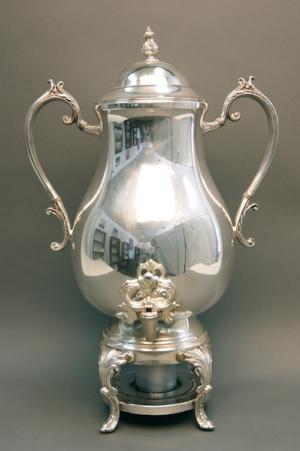 100 CUP COFFEE URN, SILVER