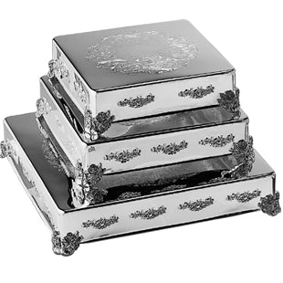 14 or 18 SILVER CAKE STAND, SQUARE