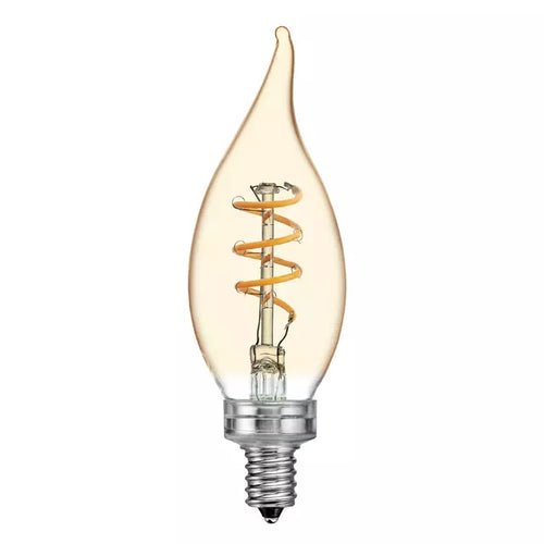 GE Vintage Style CA11 LED Light Bulb Decorative Candle Bulb Amber Glass 25 Watt Replacement