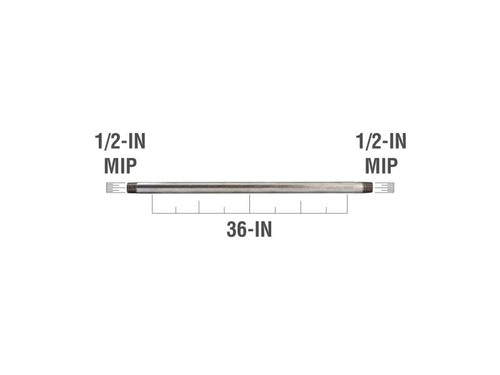 Southland 1/2-in x 36-in Galvanized Steel Schedule 40 Pipe (1/2-in x 36-in, Galvanized)