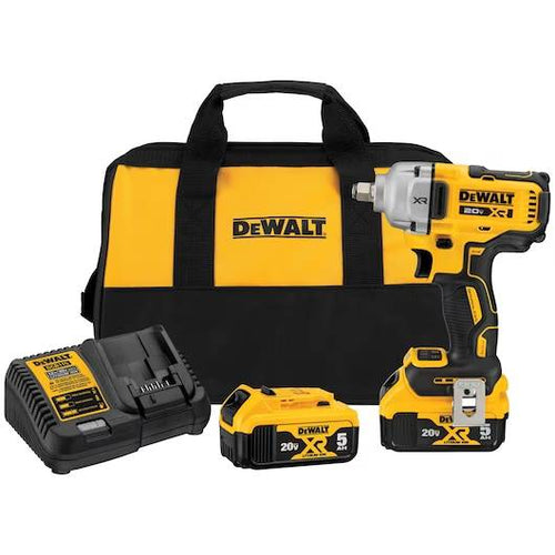 Dewalt 20V MAX* XR® 1/2 in. Mid-Range Impact Wrench Kit with Hog Ring Anvil (1/2)