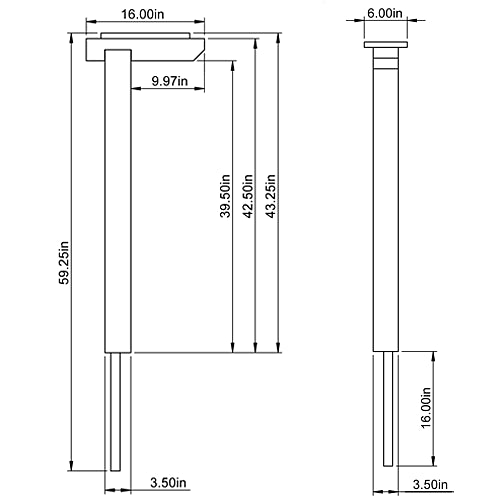 Architectural Mailboxes Cedar Drive-In Mailbox Post (43.3 H x 6 W x 16 D)