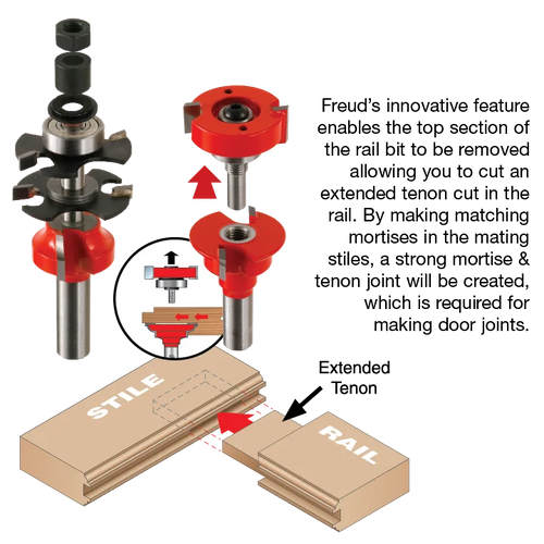 Freud Premier Adjustable Rail & Stile Bit - Bevel