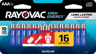 Rayovac High Energy AAA (Triple A) Alkaline Batteries (16 Pack)