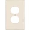 Leviton Mid-Way 1-Gang Thermoplastic Nylon Outlet Wall Plate, Light Almond
