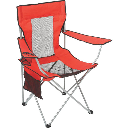 Outdoor Expressions Red Polyester Mesh Folding Chair