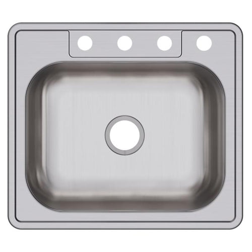 Elkay Dayton Stainless Steel 4-Hole Single Bowl Drop-in Sink