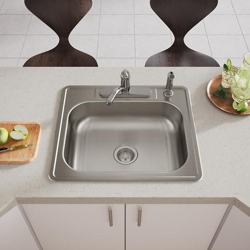 Elkay Dayton Stainless Steel 4-Hole Single Bowl Drop-in Sink