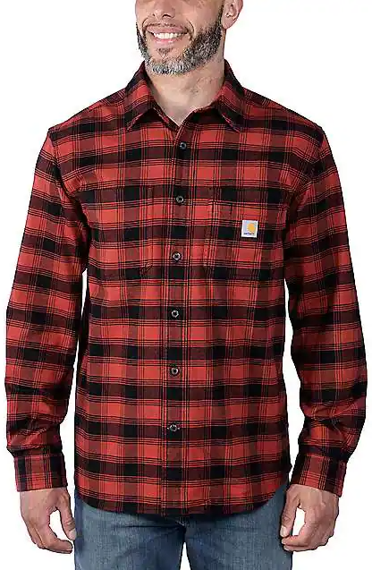 Carhartt Rugged Flex™ Relaxed Fit Midweight Flannel Long-Sleeve Plaid Shirt for Men
