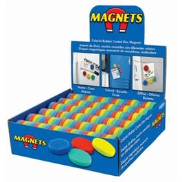 Rubber Disc  Magnet, 1-In., Assorted Colors