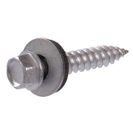 Sheet Metal Self-Piercing Screws With Washer, Hex Head, Gray Ceramic Coated, 10 x 2.5-In., 1-Lb.