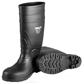 Steel-Toe Boots, Black PVC, 15-In., Men's Size 7, Women's Size 9