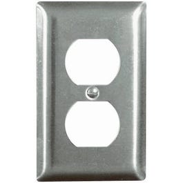 Wall Plate, Duplex Outlet, Stainless Steel