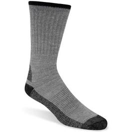 Work Socks, Gray, Men's Large, 2-Pk.