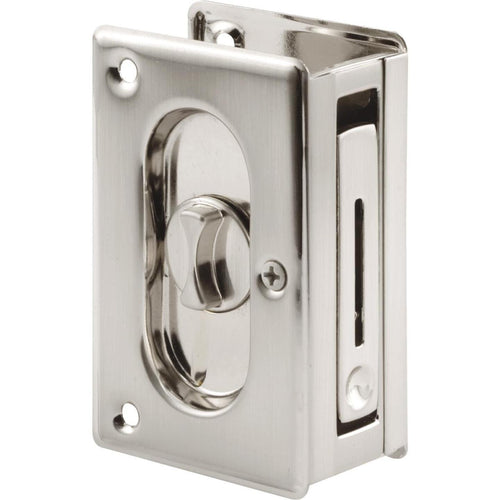 Prime-Line 3-3/4 Satin Nickel Pocket Door Privacy Lock
