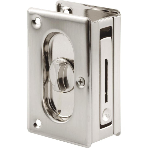 Prime-Line 3-3/4 Satin Nickel Pocket Door Privacy Lock