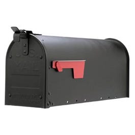 Admiral Rural Post-Mount Mailbox, Black Aluminum