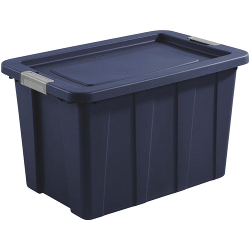 Sterilite Tuff1 30 Gal. Dark Indigo Latching Tote with Titanium Latches