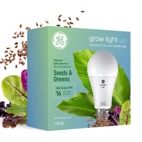 fluorescent light bulb for indoor plants GE Grow LED Light Bulb, A19 Indoor Plant Light for Seeds and Greens 16 PPF - Edwardsville, IL - Alton, IL - Breese, IL