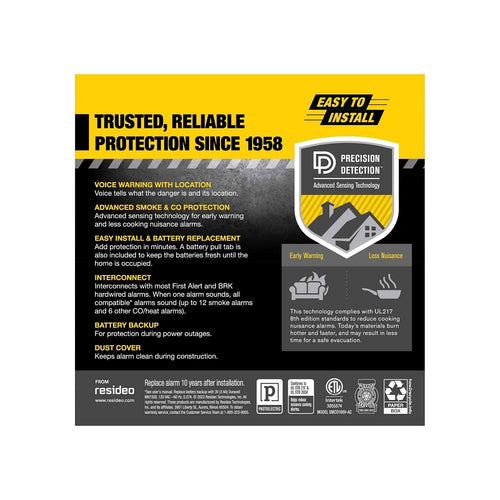 BRK 1046781 Interconnect Hardwire Smoke & CO Alarm with Battery Backup & Voice