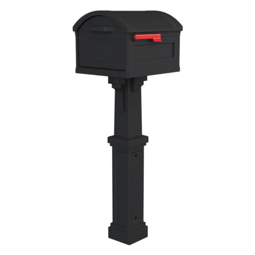 Gibraltar Mailboxes Grand Haven Mailbox & Post Kit – Black