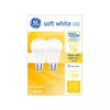 GE LED Light Bulbs, A19 General Purpose Bulbs, 100 Watt Replacement, Soft White (2 Pack)