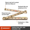 Crescent Lufkin 5/8 x 6' Red End® Wood Rule with Two 6 Slide Rule Extension