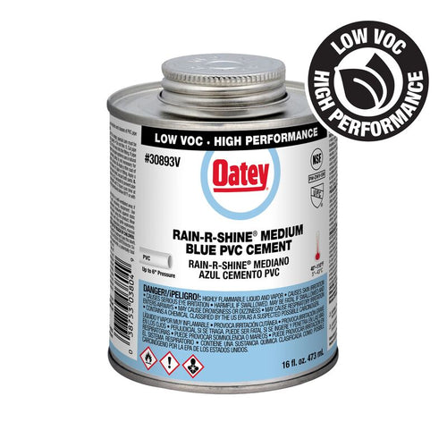 Oatey® Rain-R-Shine® Medium Blue PVC Cement 16 oz 30893V