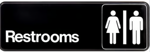 Hillman Unisex Restroom Sign (3 x 9)