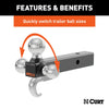 Curt Multi-Ball Mount with Hook (2 Solid Shank, 1-7/8, 2 & 2-5/16 Chrome Balls) #45675