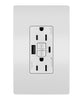 Legrand Pass & Seymour radiant® GFCI USB Outlet with SafeLock® Protection, Type A/C, 15A, Tamper-Resistant, White C4