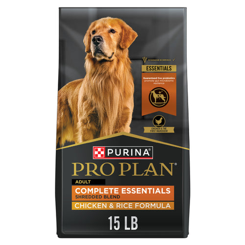 Purina Pro Plan Complete Essentials Shredded Blend Chicken & Rice with Probiotics Adult Dry Dog Food