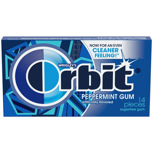Wrigley's ORBIT Peppermint Sugarfree Chewing Gum, 14 Piece Single Pack