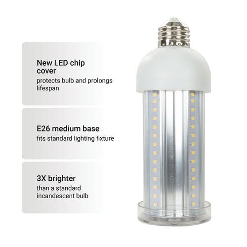 GT Lite 2500 Lumen LED Corn Cob Bulb, 25-Watt, 250-Watt Equivalent, 5000K Daylight, E26