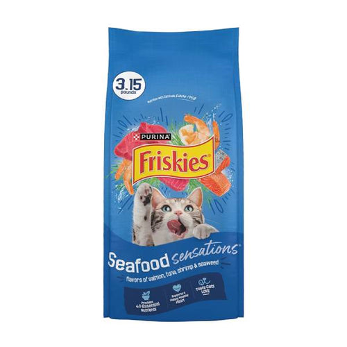Friskies Seafood Sensations Dry Cat Food With Flavors of Salmon, Tuna & Shrimp