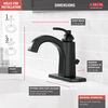 Delta Single Handle Centerset Bathroom Faucet in Matte Black