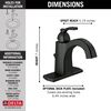 Delta Single Handle Centerset Bathroom Faucet in Matte Black