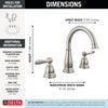 Delta Windemere® Two Handle Widespread Bathroom Faucet in Brushed Nickel
