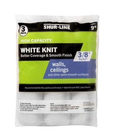 Shur-Line 9 In. x 3/8 In. Better Knit Paint Roller Cover (3-Pack)