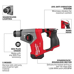 Milwaukee M12 FUEL™ 5/8” SDS Plus Rotary Hammer
