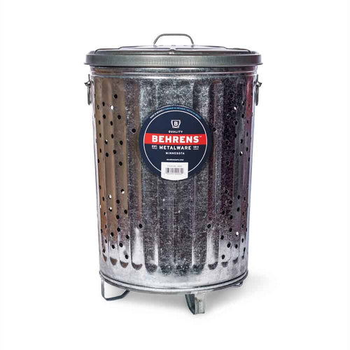 Behrens 20 Gallon Galvanized Steel Outdoor Compost Can with Lid
