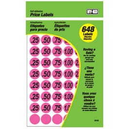 Garage Sale Price Stickers, Pink, .75-In., 648-Pc.