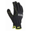High Performance Work Gloves, Black Synthetic Leather Palm & Fingers, XL